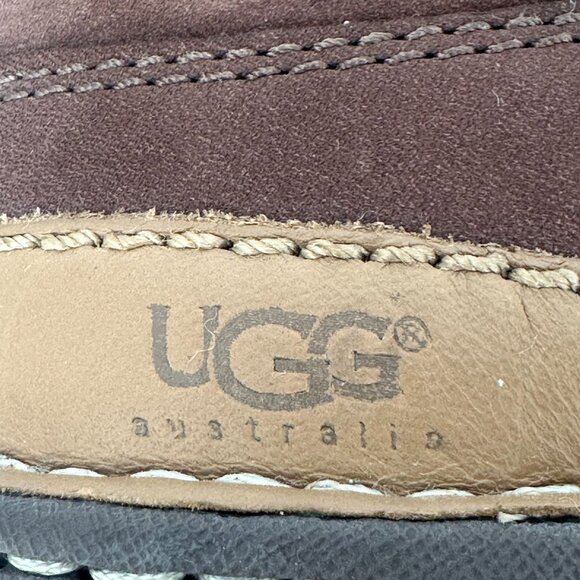 UGG Women’s Catalina Brown Leather Shearling Lace-Up Mid Calf Boots Size 8 - Picture 11 of 15